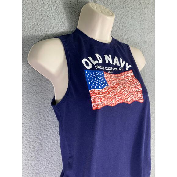 Old Navy Women's XS 4th of July Sleeveless Tank Top USA Flag Graphic Patriotic - Picture 4 of 7